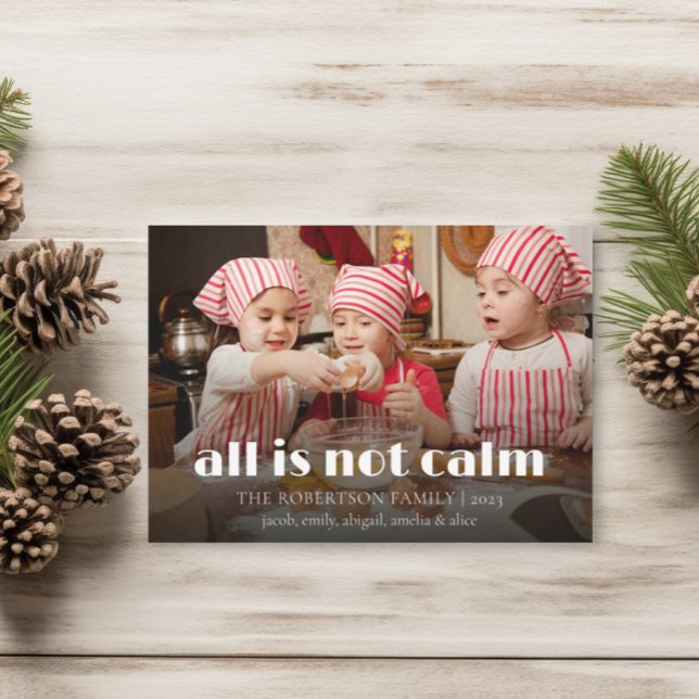 Mignonne Tout N'Est Pas Calme Carte Famille Photo  (Créateur téléchargé)