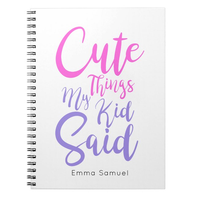 Mignonnes Choses Mon Enfant A Dit Carnet Rose & Vi (Devant)