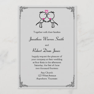 Mignonnes deux pièces embrasser Faire-part de mari