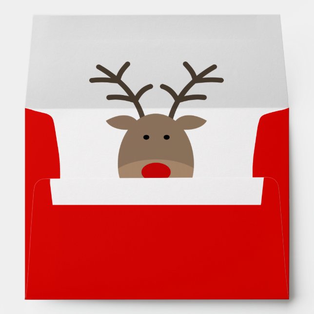 Mignonnes enveloppes rouges de Noël avec rennes Pè (Dos (Bas))