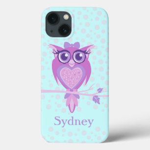 Mignonnes filles hibou violet & aqua coque ipad