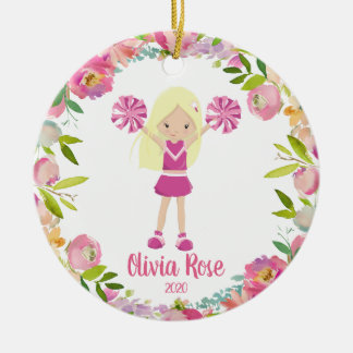 Mignonnes filles Pom-pom girl rose ornement de Noë
