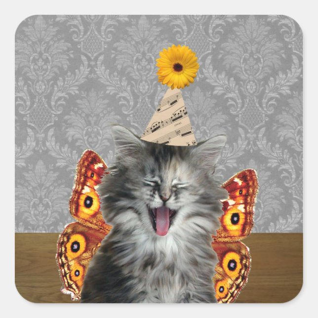 Mignons autocollants de chat riant (Devant)