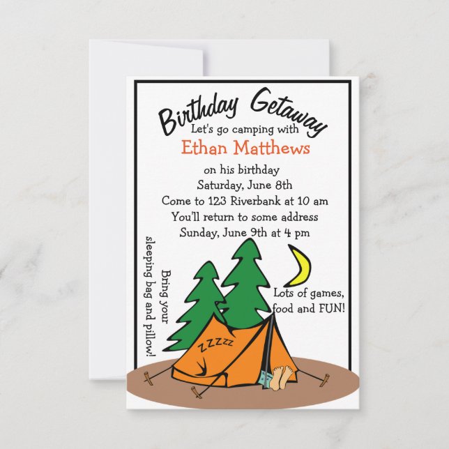 Mignons drôles campent des invitations de fête (Devant)