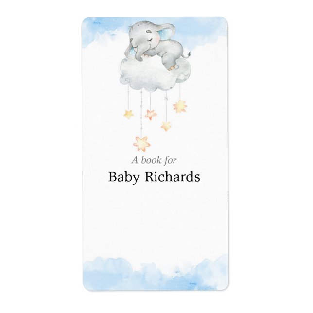 Mignons éléphants étoiles baby shower livre étique (Devant)
