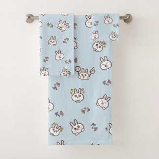 Mignons émoticônes de lapin bleu
