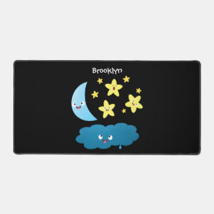 Mignons étoiles chantant, lune et bande dessinée d