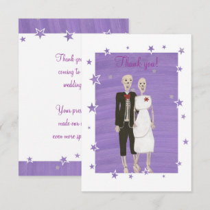 Mignons Skeletons Cartes de remerciement, Mariage 
