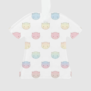 Mignons visages de chat pastel rose bleu vert jaun