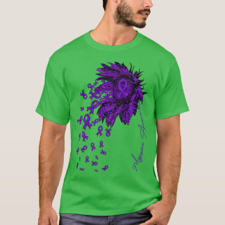 Migraine Awareness Sunflower ribbon flowers fall T-Shirt