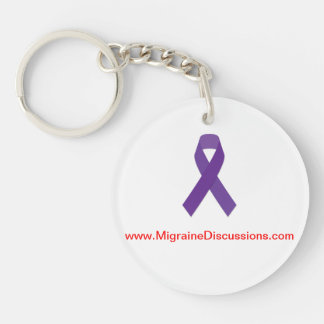 Migraine Discussions Purple Ribbon Keychain