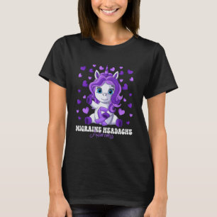 Migraine Headache Awareness Month Purple Ribbon Un T-Shirt