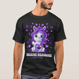 Migraine Headache Awareness Month Purple Ribbon Un T-Shirt