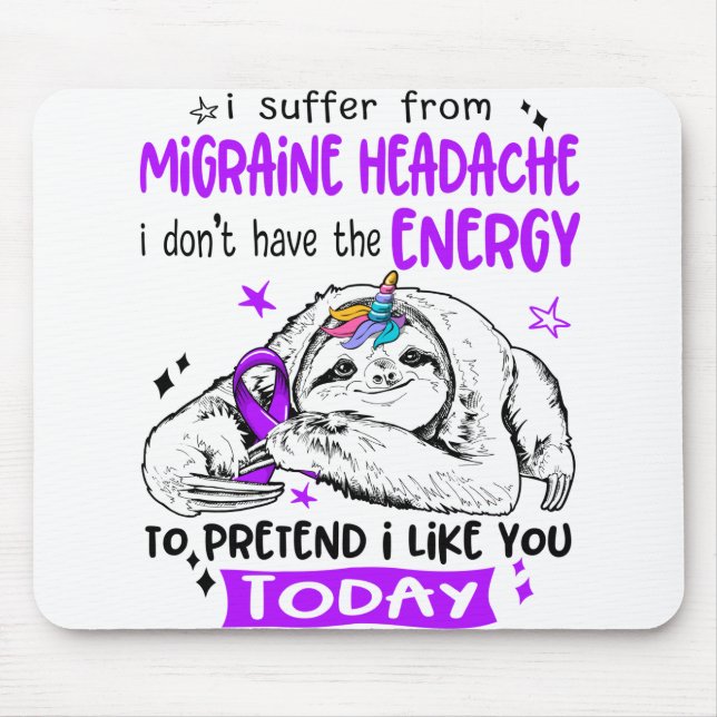 Migraine Headache Awareness Month Ribbon Gifts Mouse Pad (Front)