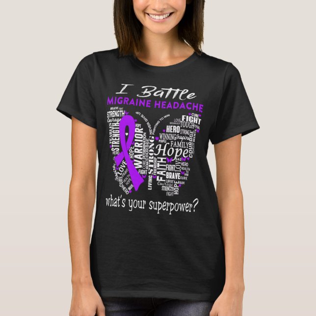 Migraine Headache Awareness Month Ribbon Gifts T-Shirt (Front)
