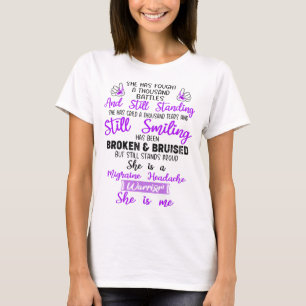 Migraine Headache Awareness Ribbon Support Gifts T-Shirt