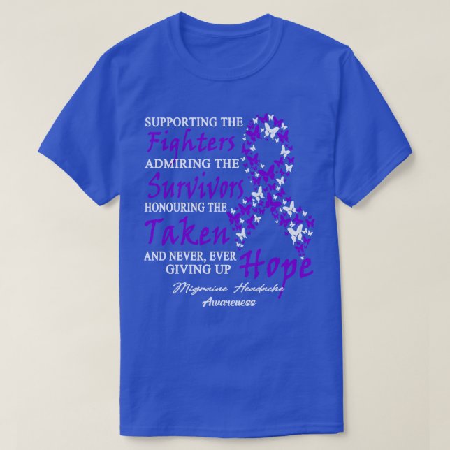 Migraine Headache Awareness Supporting The Fighter T-Shirt (Design Front)