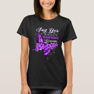 Migraine Headache Warrior Purple Butterfly Womens T-Shirt