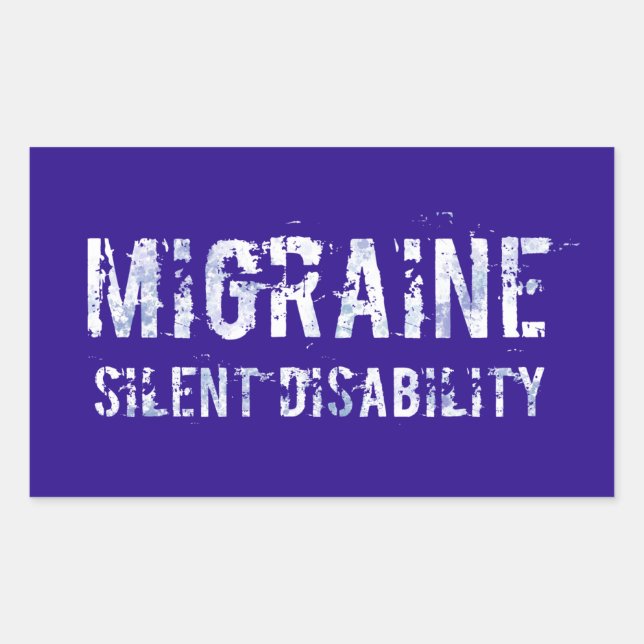 Migraine Silent Disability Awareness in Grunge Sticker (Front)