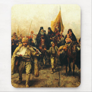 Migration of the Serbs by Paja Jovanovic Fine Art Mouse Pad