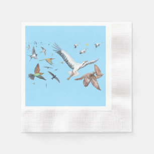 Migratory birds tracing their flights Illustration Napkin