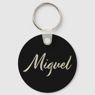 Miguel Name whitegold Button Schlüsselanhänger Keychain