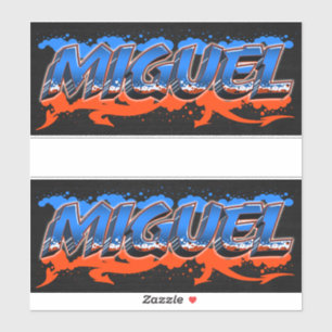 Miguel Prénom Nom Graffiti Autocollants