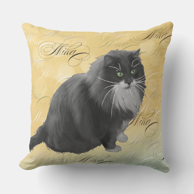 Mika 3 Personalized Cat Pillow (Front)