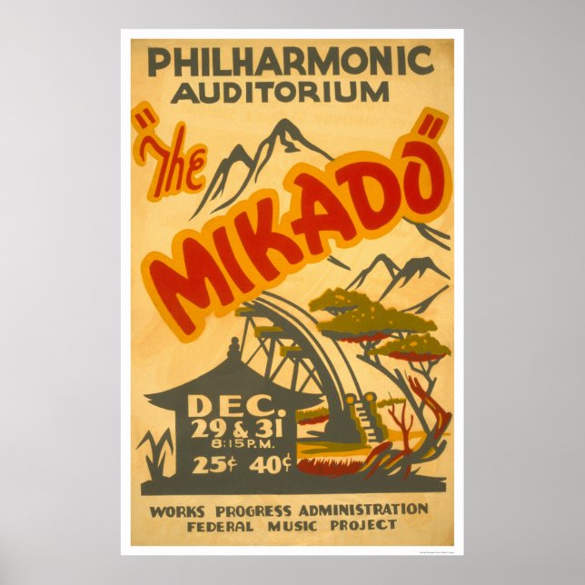 Mikado Philarmonic 1938 WPA Poster (Front)