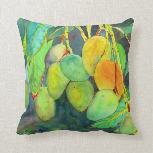 Mikala's Fresh Mangos Throw Pillow