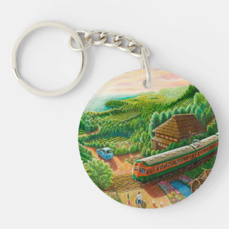 Mikan Train Running in Shonan Keychain