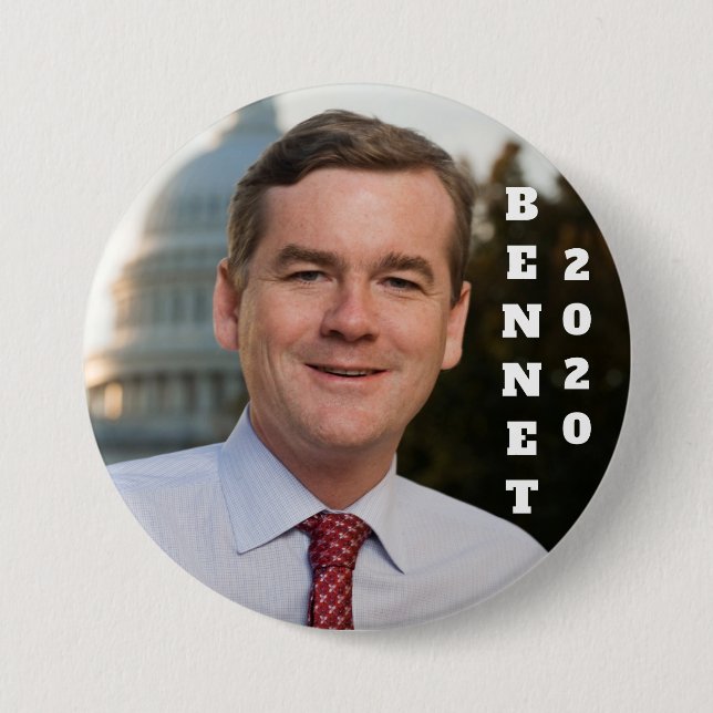 Mike Bennet 2020 Portait 3 Inch Round Button (Front)