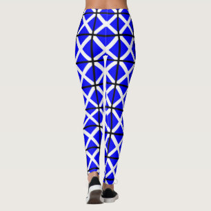 Mike blue white cross leggings