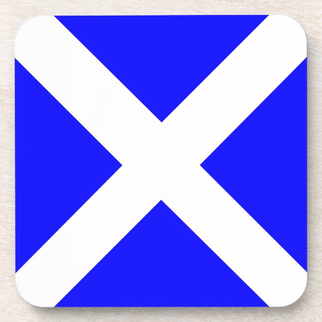Mike blue with white cross coaster (Front)