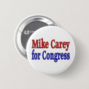 Mike Carey for Congress red blue text 2 Inch Round Button