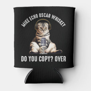 Mike Echo Oscar Whiskey Ham Radio Cat Can Cooler