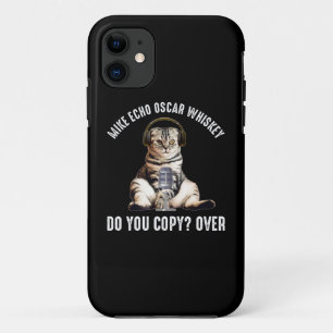 Mike Echo Oscar Whiskey Ham Radio Cat iPhone 11 Case