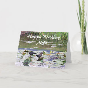 Mike Happy Birthday Hawaiian Common Moorhen Card