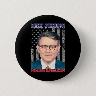 Mike Johnson New House Speaker American Usa Flag P 2 Inch Round Button