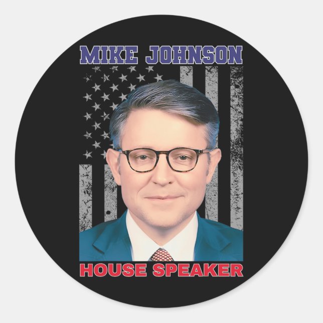Mike Johnson New House Speaker American Usa Flag P Classic Round Sticker (Front)