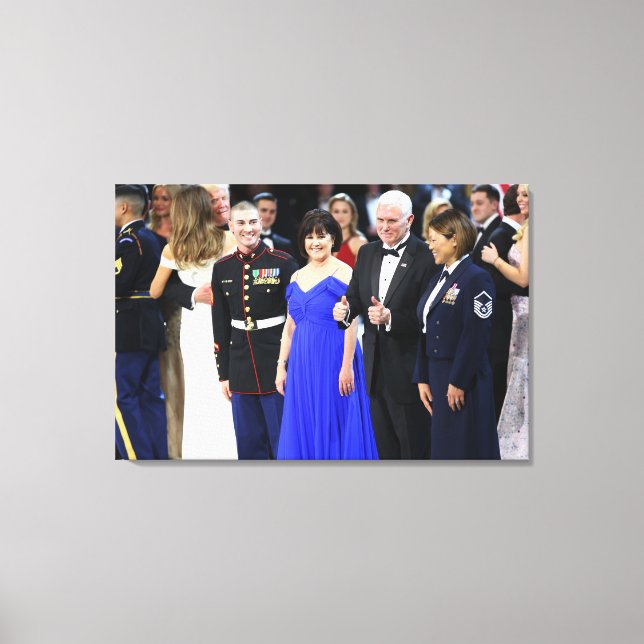 Mike & Karen Pence - Trumps Dancing In Background  Canvas Print (Front)