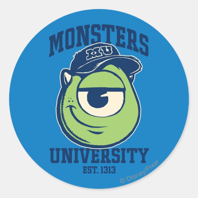 Mike Monsters University Est. 1313 Classic Round Sticker (Front)