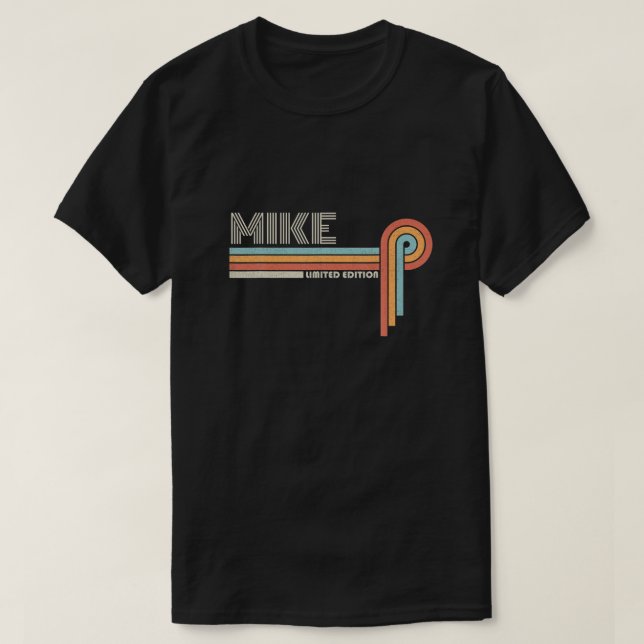 MIKE Name Gifts Personalized Funny Retro Vintage B T-Shirt (Design Front)