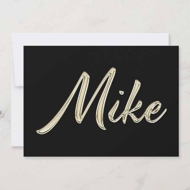 Mike Name white Handwriting Card (Front)