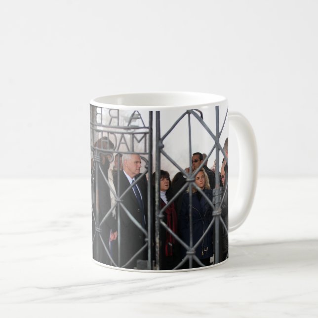 Mike Pence With Wife Karen At Dachau Coffee Mug (Front Right)