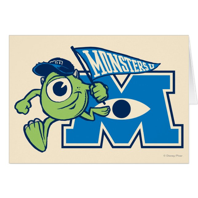 Mike with Monsters U Flag (Front Horizontal)