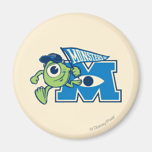 Mike with Monsters U Flag Magnet