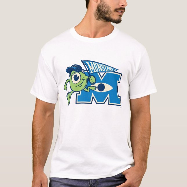Mike with Monsters U Flag T-Shirt (Front)