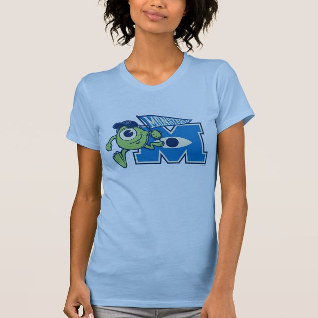 Mike with Monsters U Flag T-Shirt (Front)
