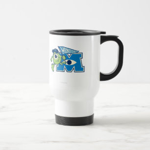 Mike with Monsters U Flag Travel Mug